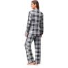 imageEkouaer Button Down Pajamas Women Long Sleeve Pajama Sets Soft Button Up Pjs Sets 2 Piece Loungewear with PocketsBlack and Grey Plaid