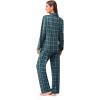 imageEkouaer Button Down Pajamas Women Long Sleeve Pajama Sets Soft Button Up Pjs Sets 2 Piece Loungewear with PocketsBlue and Green Plaid