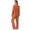 imageEkouaer Button Down Pajamas Women Long Sleeve Pajama Sets Soft Button Up Pjs Sets 2 Piece Loungewear with PocketsCaramel Colour