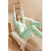 imageEkouaer Button Down Pajamas Women Long Sleeve Pajama Sets Soft Button Up Pjs Sets 2 Piece Loungewear with PocketsLight Green