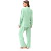 imageEkouaer Button Down Pajamas Women Long Sleeve Pajama Sets Soft Button Up Pjs Sets 2 Piece Loungewear with PocketsLight Green