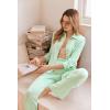 imageEkouaer Button Down Pajamas Women Long Sleeve Pajama Sets Soft Button Up Pjs Sets 2 Piece Loungewear with PocketsLight Green