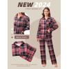 imageEkouaer Button Down Pajamas Women Long Sleeve Pajama Sets Soft Button Up Pjs Sets 2 Piece Loungewear with PocketsPink and Black Plaid