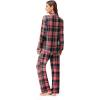 imageEkouaer Button Down Pajamas Women Long Sleeve Pajama Sets Soft Button Up Pjs Sets 2 Piece Loungewear with PocketsPink and Black Plaid