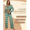 imageEkouaer Button Down Pajamas Women Long Sleeve Pajama Sets Soft Button Up Pjs Sets 2 Piece Loungewear with PocketsPink and Green Plaid