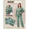 imageEkouaer Button Down Pajamas Women Long Sleeve Pajama Sets Soft Button Up Pjs Sets 2 Piece Loungewear with PocketsPink and Green Plaid