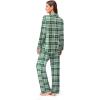 imageEkouaer Button Down Pajamas Women Long Sleeve Pajama Sets Soft Button Up Pjs Sets 2 Piece Loungewear with PocketsPink and Green Plaid