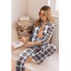 imageEkouaer Button Down Pajamas Women Long Sleeve Pajama Sets Soft Button Up Pjs Sets 2 Piece Loungewear with PocketsRed and Blue Plaid
