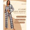 imageEkouaer Button Down Pajamas Women Long Sleeve Pajama Sets Soft Button Up Pjs Sets 2 Piece Loungewear with PocketsRed and Blue Plaid