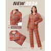 imageEkouaer Button Down Pajamas Women Long Sleeve Pajama Sets Soft Button Up Pjs Sets 2 Piece Loungewear with PocketsRed and Pink Plaid