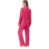 imageEkouaer Button Down Pajamas Women Long Sleeve Pajama Sets Soft Button Up Pjs Sets 2 Piece Loungewear with PocketsRose Red