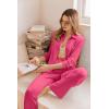 imageEkouaer Button Down Pajamas Women Long Sleeve Pajama Sets Soft Button Up Pjs Sets 2 Piece Loungewear with PocketsRose Red