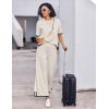 imageEkouaer Lounge Set for Women 2 Piece Sets Loungewear Set Outfits Knit Sweater Sets Wide Leg Long Pants Pajama SetApricot