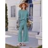 imageEkouaer Lounge Set for Women 2 Piece Sets Loungewear Set Outfits Knit Sweater Sets Wide Leg Long Pants Pajama SetDark Peacock Blue