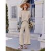 imageEkouaer Lounge Set for Women 2 Piece Sets Loungewear Set Outfits Knit Sweater Sets Wide Leg Long Pants Pajama SetMoon Gray