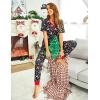 imageEkouaer Pajamas Set Womens 2 Piece Lounge Set Short Sleeve Pjs Joggers Pants Sleepwear with PocketsBlack Christmas
