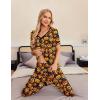 imageEkouaer Pajamas Set Womens 2 Piece Lounge Set Short Sleeve Pjs Joggers Pants Sleepwear with PocketsBlack Halloween