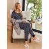 imageEkouaer Pajamas Set Womens 2 Piece Lounge Set Short Sleeve Pjs Joggers Pants Sleepwear with PocketsBlack Plaid