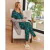 imageEkouaer Pajamas Set Womens 2 Piece Lounge Set Short Sleeve Pjs Joggers Pants Sleepwear with PocketsDark Green Christmas
