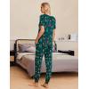 imageEkouaer Pajamas Set Womens 2 Piece Lounge Set Short Sleeve Pjs Joggers Pants Sleepwear with PocketsDark Green Christmas