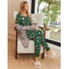 imageEkouaer Pajamas Set Womens 2 Piece Lounge Set Short Sleeve Pjs Joggers Pants Sleepwear with PocketsGreen Christmassanta