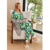 imageEkouaer Pajamas Set Womens 2 Piece Lounge Set Short Sleeve Pjs Joggers Pants Sleepwear with PocketsGreen Lemon