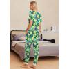 imageEkouaer Pajamas Set Womens 2 Piece Lounge Set Short Sleeve Pjs Joggers Pants Sleepwear with PocketsGreen Lemon
