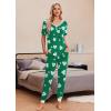imageEkouaer Pajamas Set Womens 2 Piece Lounge Set Short Sleeve Pjs Joggers Pants Sleepwear with PocketsGreenclover