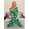 imageEkouaer Pajamas Set Womens 2 Piece Lounge Set Short Sleeve Pjs Joggers Pants Sleepwear with PocketsGreenclover