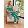 imageEkouaer Pajamas Set Womens 2 Piece Lounge Set Short Sleeve Pjs Joggers Pants Sleepwear with PocketsGreenclover
