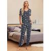 imageEkouaer Pajamas Set Womens 2 Piece Lounge Set Short Sleeve Pjs Joggers Pants Sleepwear with PocketsGrey Stars