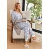imageEkouaer Pajamas Set Womens 2 Piece Lounge Set Short Sleeve Pjs Joggers Pants Sleepwear with PocketsLight Gray Star
