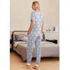 imageEkouaer Pajamas Set Womens 2 Piece Lounge Set Short Sleeve Pjs Joggers Pants Sleepwear with PocketsLight Gray Star