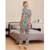imageEkouaer Pajamas Set Womens 2 Piece Lounge Set Short Sleeve Pjs Joggers Pants Sleepwear with PocketsOrange Flower
