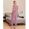 imageEkouaer Pajamas Set Womens 2 Piece Lounge Set Short Sleeve Pjs Joggers Pants Sleepwear with PocketsPink Love Leopard