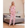 imageEkouaer Pajamas Set Womens 2 Piece Lounge Set Short Sleeve Pjs Joggers Pants Sleepwear with PocketsPinklove