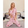 imageEkouaer Pajamas Set Womens 2 Piece Lounge Set Short Sleeve Pjs Joggers Pants Sleepwear with PocketsPinklove
