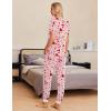 imageEkouaer Pajamas Set Womens 2 Piece Lounge Set Short Sleeve Pjs Joggers Pants Sleepwear with PocketsPinklove