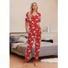 imageEkouaer Pajamas Set Womens 2 Piece Lounge Set Short Sleeve Pjs Joggers Pants Sleepwear with PocketsRed Christmas