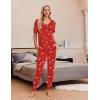imageEkouaer Pajamas Set Womens 2 Piece Lounge Set Short Sleeve Pjs Joggers Pants Sleepwear with PocketsRed Deer Christmas