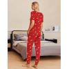 imageEkouaer Pajamas Set Womens 2 Piece Lounge Set Short Sleeve Pjs Joggers Pants Sleepwear with PocketsRed Deer Christmas