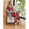 imageEkouaer Pajamas Set Womens 2 Piece Lounge Set Short Sleeve Pjs Joggers Pants Sleepwear with PocketsRedflower