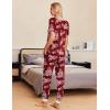 imageEkouaer Pajamas Set Womens 2 Piece Lounge Set Short Sleeve Pjs Joggers Pants Sleepwear with PocketsRedflower