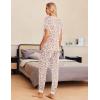 imageEkouaer Pajamas Set Womens 2 Piece Lounge Set Short Sleeve Pjs Joggers Pants Sleepwear with PocketsWhite Apricot Cashew