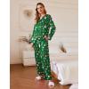 imageEkouaer Silk Satin Pajamas Set Womens 2 Piece Pjs Long Pant Fall Soft Sleepwear Button Up Loungewear with PocketsGreenchristmas