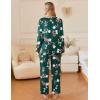 imageEkouaer Silk Satin Pajamas Set Womens 2 Piece Pjs Long Pant Fall Soft Sleepwear Button Up Loungewear with PocketsGreenflower