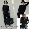 imageEkouaer Sweatsuits Womens Loungewear Set Tracksuit Long Sleeve Pajamas Set with Pockets 2 Piece Outfits Lounge SetsBlack