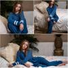 imageEkouaer Sweatsuits Womens Loungewear Set Tracksuit Long Sleeve Pajamas Set with Pockets 2 Piece Outfits Lounge SetsBlue