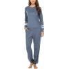imageEkouaer Sweatsuits Womens Loungewear Set Tracksuit Long Sleeve Pajamas Set with Pockets 2 Piece Outfits Lounge SetsBlue Purple