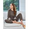 imageEkouaer Sweatsuits Womens Loungewear Set Tracksuit Long Sleeve Pajamas Set with Pockets 2 Piece Outfits Lounge SetsBrown